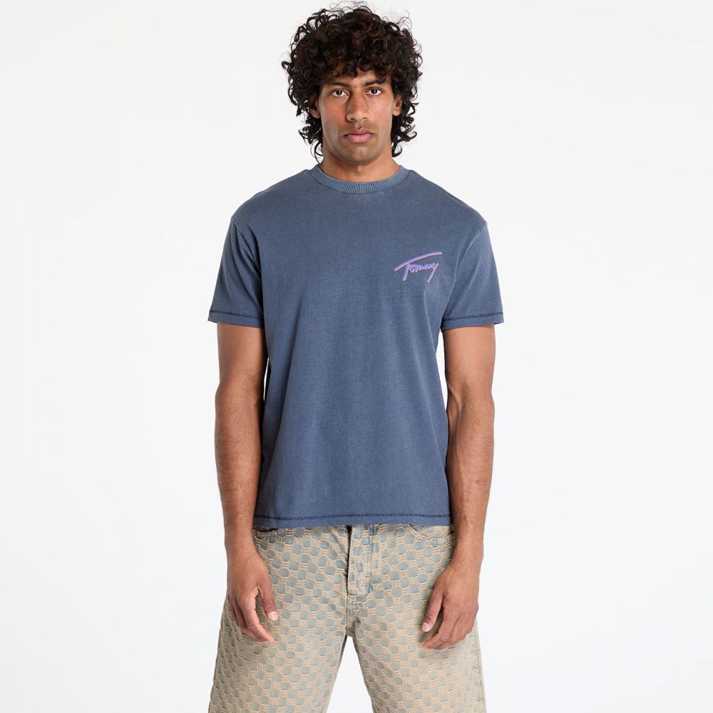 Tričko Tommy Jeans Relaxed Faded Graphic Tee Blue L