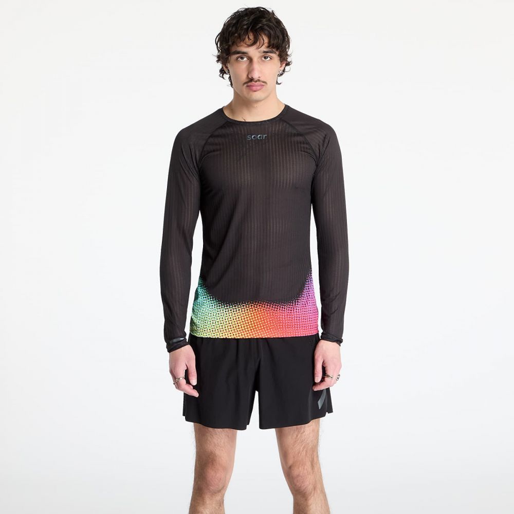 Tričko SOAR Running Men's Race Base Layer T-Shirt Black/Rainbow Dot M