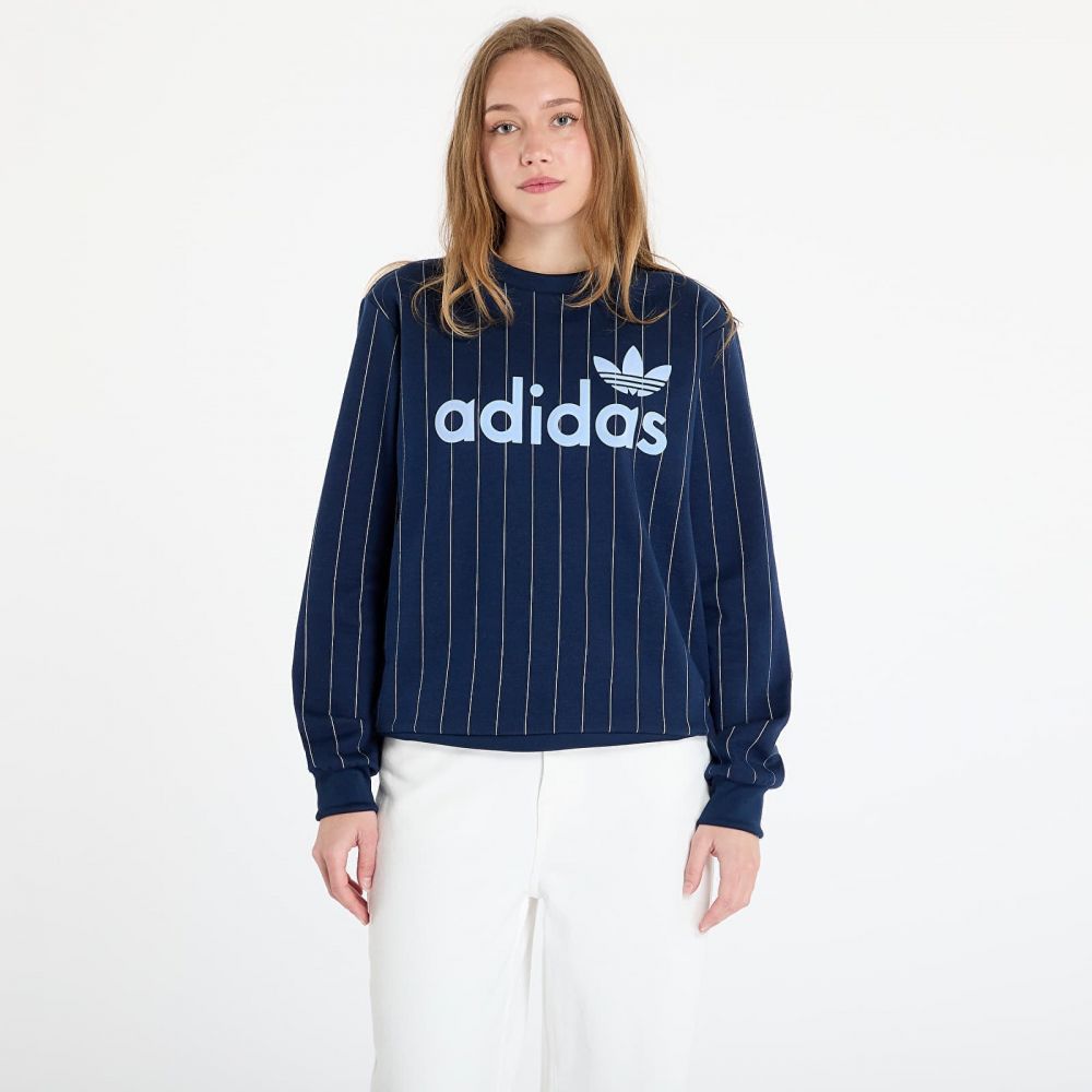 Mikina adidas Pinstripe Graphic Sweatshirt Blue/ Night Indigo/ Off White S