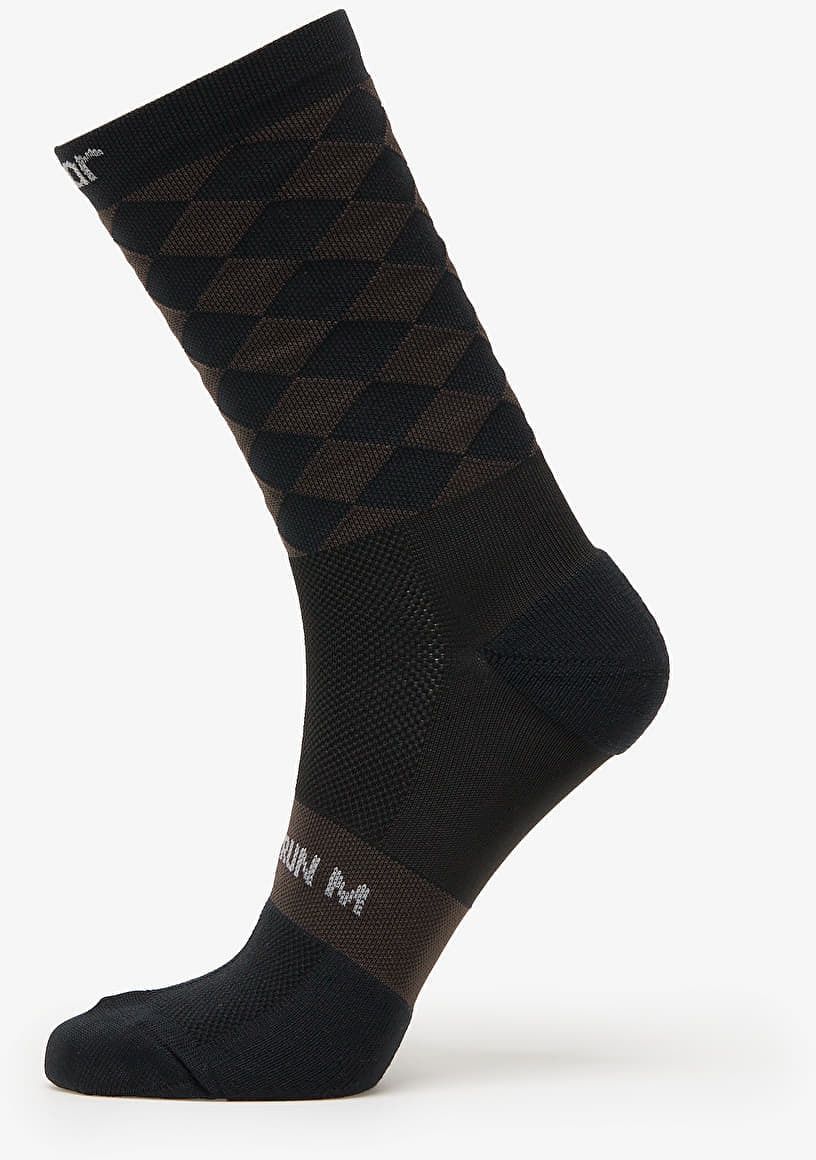 SOAR Running Diamond Crew Sock Black/Brown L