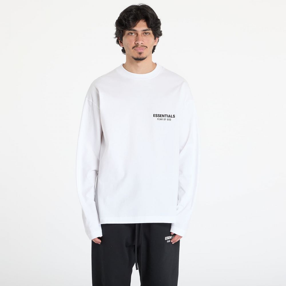 Tričko Fear of God Essentials Classic Fit Long Sleeve Tee Bright White L