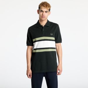 Tričko FRED PERRY Panelled Polo Shirt Night Green M