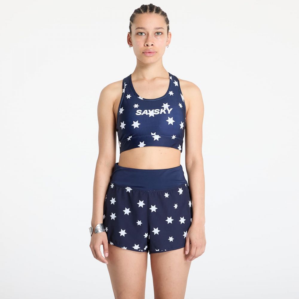 SAYSKY W Star Combat Sports Bra Blue/ White Aop S