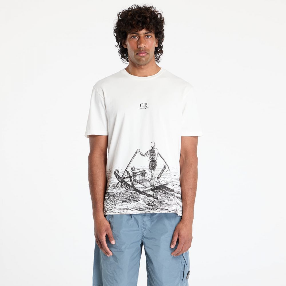 Tričko C.P. Company Graphic-Print T-Shirt Gauze White XL
