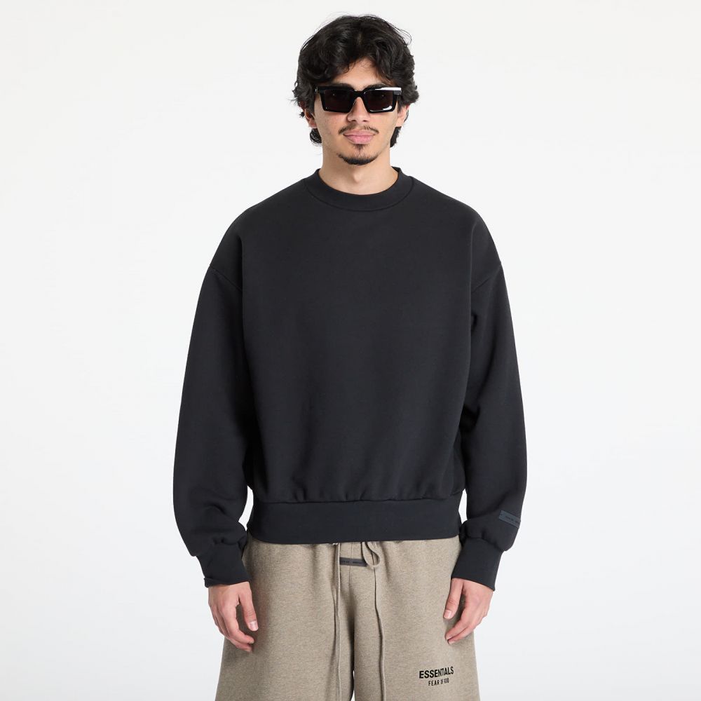 Mikina Fear of God Essentials Classic Fit Fleece Crewneck Jet Black XS