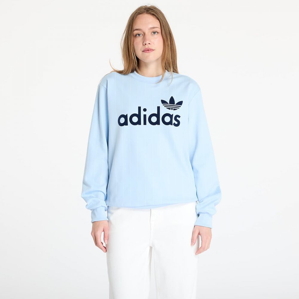 Mikina adidas Pinstripe Graphic Sweatshirt Blue/ Clear Sky/ Off White L
