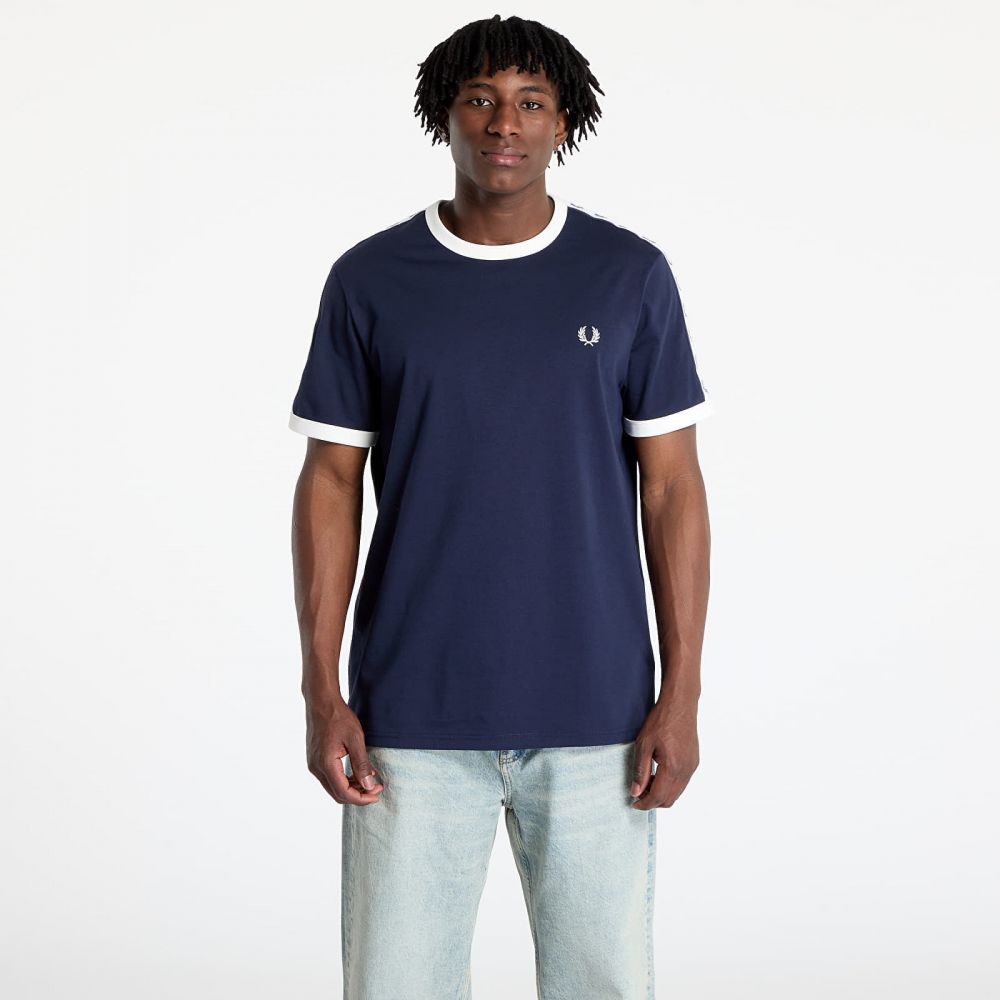 Tričko FRED PERRY Taped Ringer T-Shirt Carbon Blue M