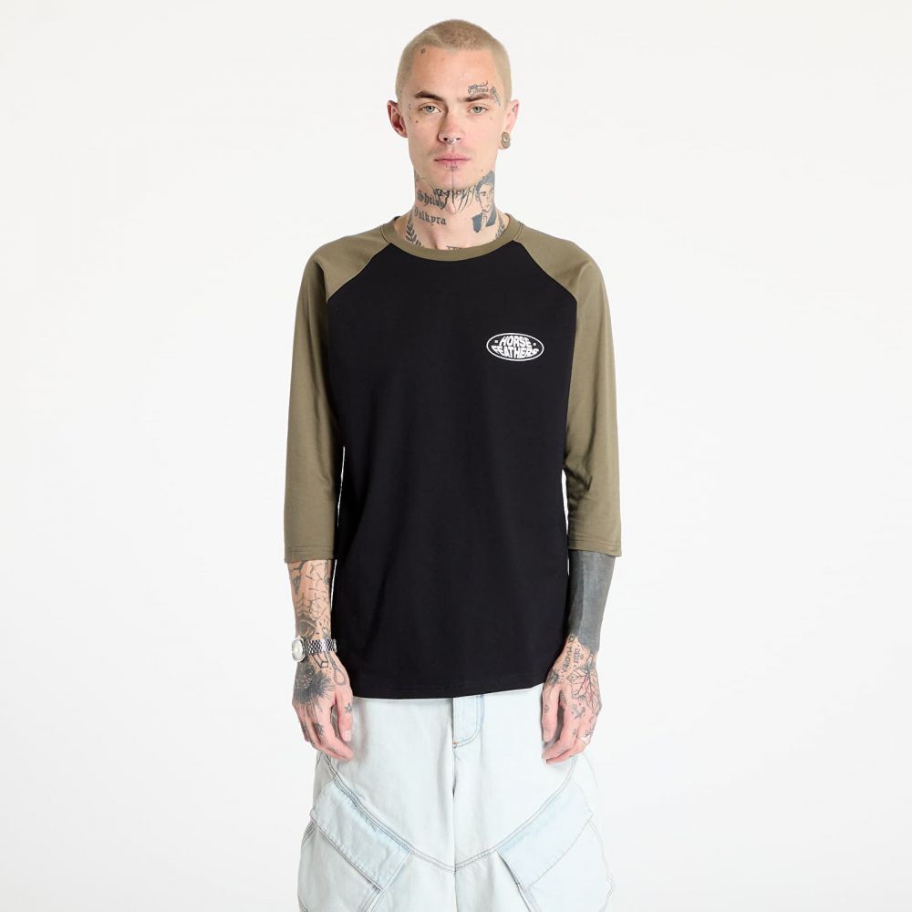 Tričko Horsefeathers Dynamo Raglan T-Shirt Black/ Burnt Olive S