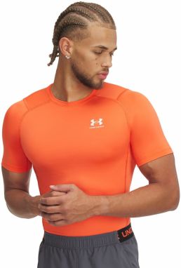 Tričko Under Armour HG Armour Comp SS Tee Fire/ White XS
