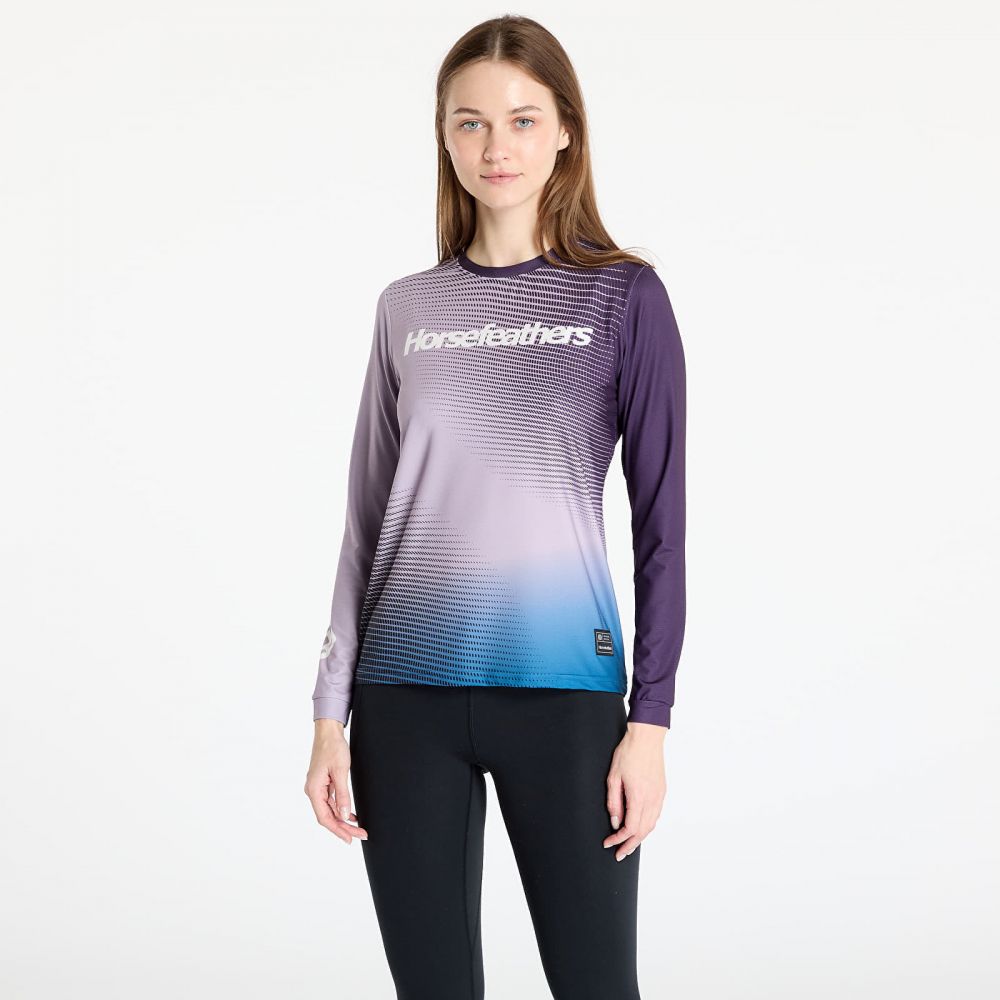 Tričko Horsefeathers W Quantum Ls Bike Jersey Iris Fade Out XS