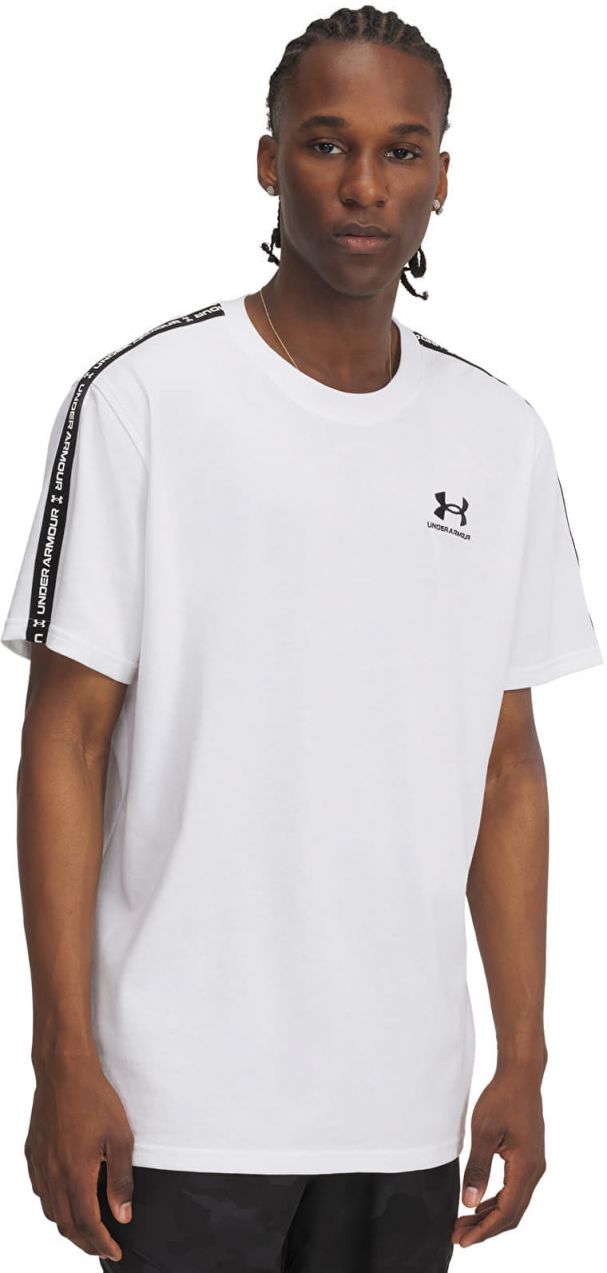 Tričko Under Armour Icon HWT Tee Taping White/ Black M