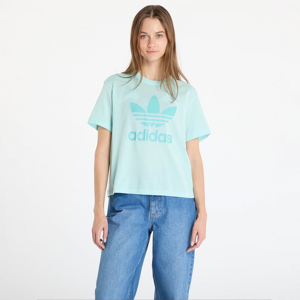 Tričko adidas Adicolor Trefoil Tee Boxy Semi Flash Aqua L