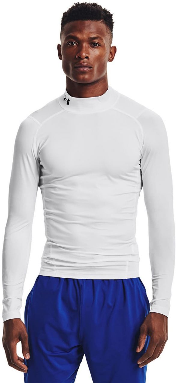 Tričko Under Armour Hg Armour Comp Mock LS White/ Black L