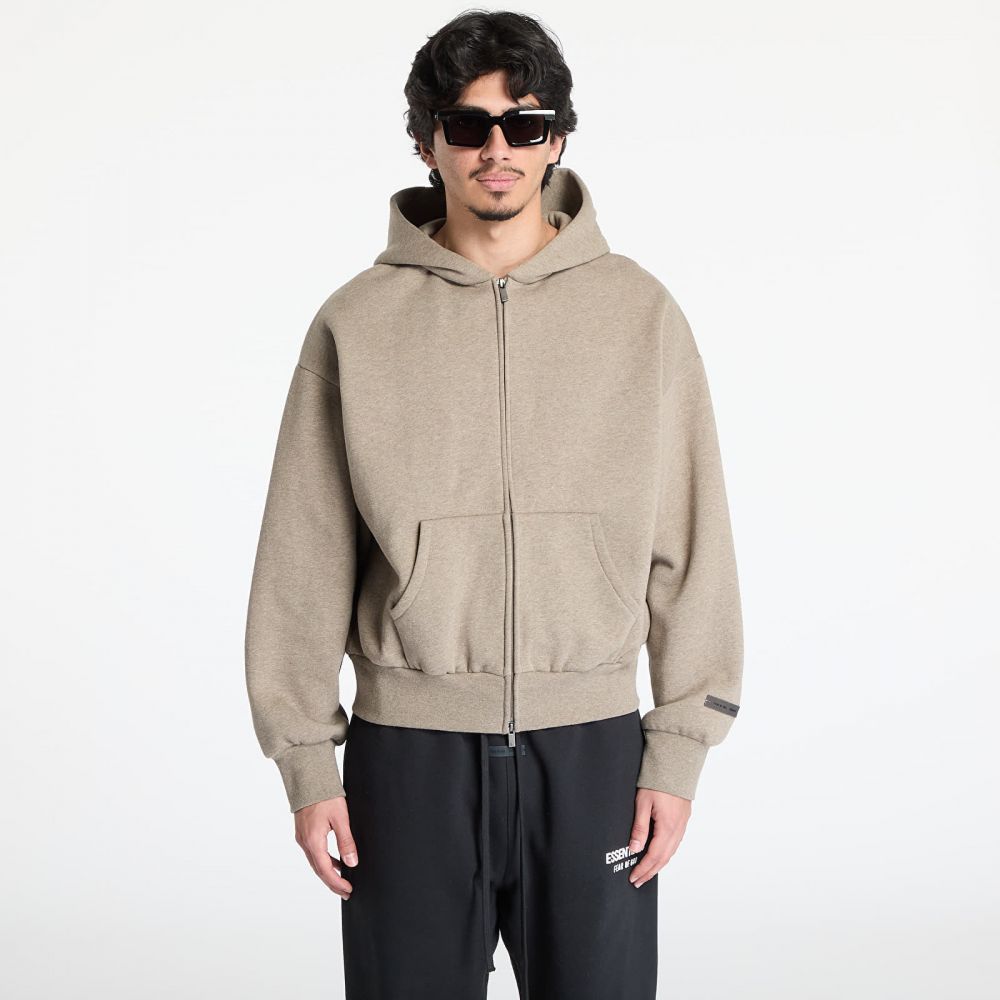 Mikina Fear of God Essentials Classic Fit Fleece Zip Up Hoodie Homestead Heather L