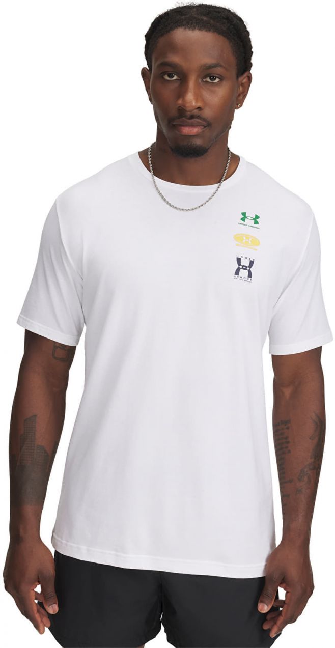 Tričko Under Armour M 60/40S EVOL LOGO SS Tee White/ Midnight Navy/ Midnight Navy M