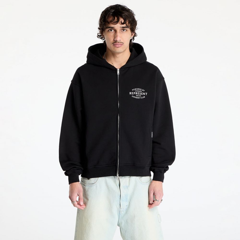 Mikina REPRESENT Represent Owners Club Stamp Zip Up Hoodie Jet Black M