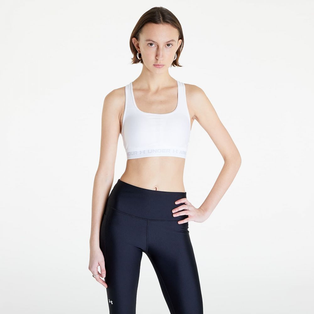 Under Armour W Crossback Mid Bra White/ Halo Gray L