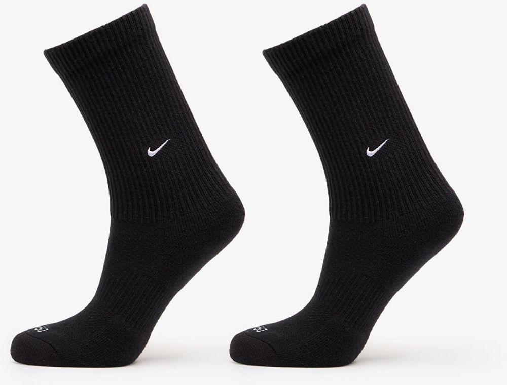 Nike Dri-FIT Everyday Cushioned Crew Socks (2 Pairs) Black/ White L
