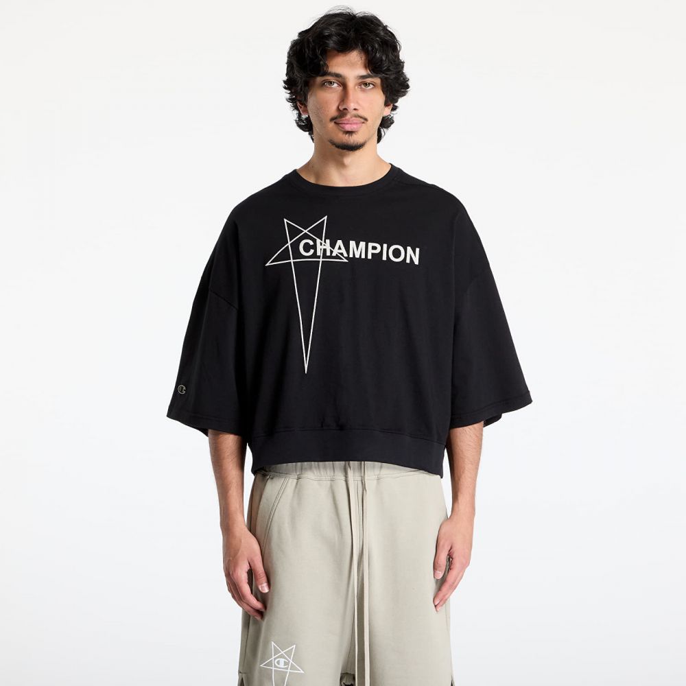Tričko Rick Owens DRKSHDW x Champion Tommy Cropped Tee Black L