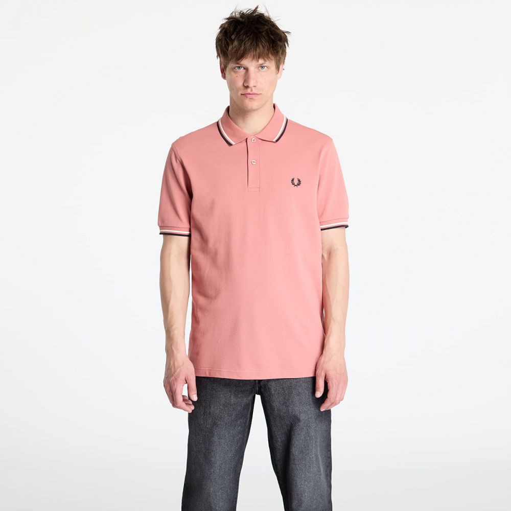 Tričko FRED PERRY Twin Tipped Shirt Putty Pink/ Ecru/ Navy L