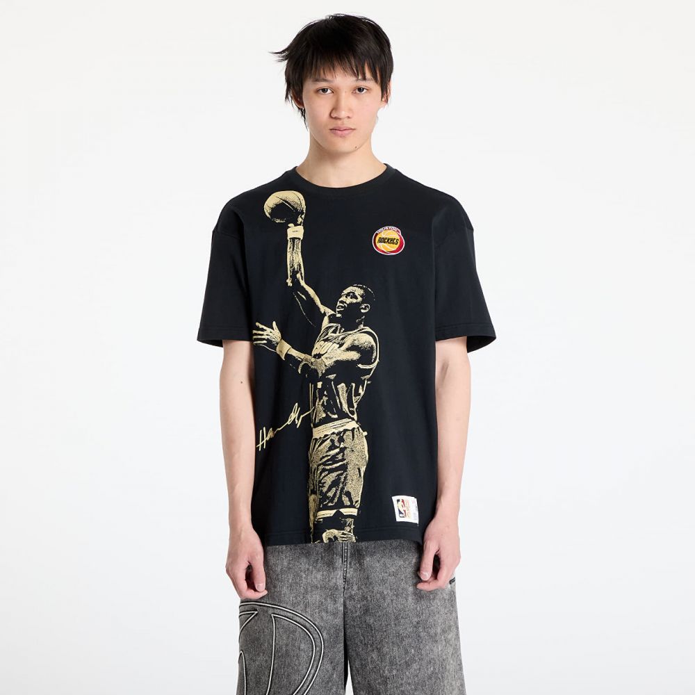 Tričko Mitchell & Ness NBA Vintage Logo Rockets Hakeem Olajuwon Blockbuster Shortsleeve Player Tee Black M