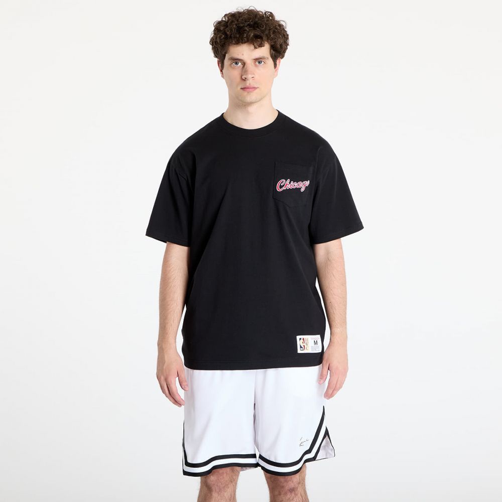 Tričko Mitchell & Ness NBA Vintage Logo Bulls Double Hit Shortsleeve Pocket Tee Black L