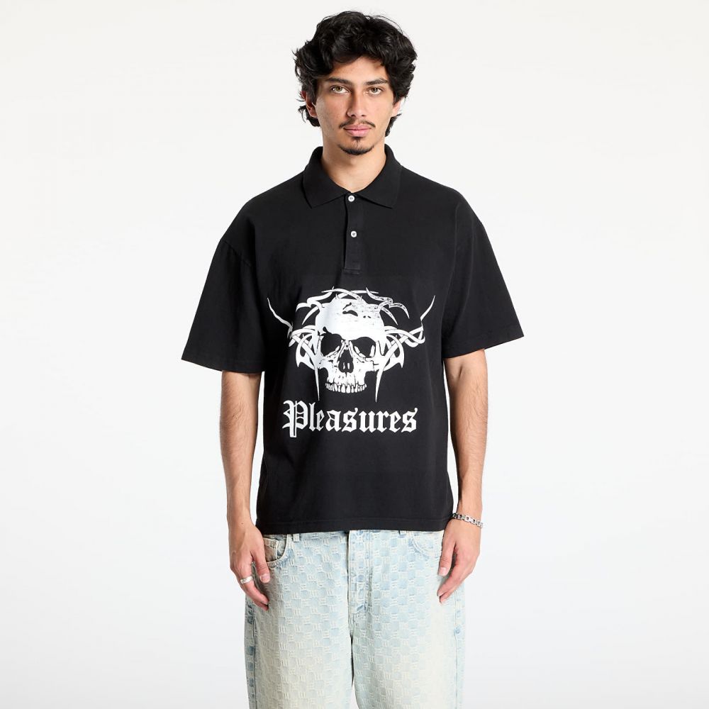 Tričko PLEASURES Tradition Polo Shirt Black S