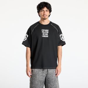 Tričko PLEASURES Pollution Boxy Raglan Black L