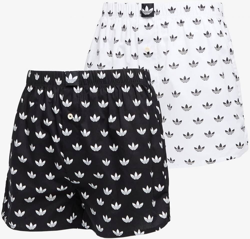 Trenírky adidas Woven Boxer 2-Pack Black/ White XL