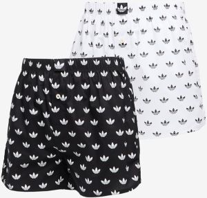 Trenírky adidas Woven Boxer 2-Pack Black/ White XL