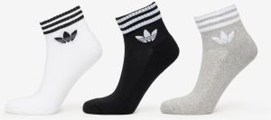 adidas 3-Stripes Ankle Socks 3-Pack White/ Medium Grey Heather/ Black L