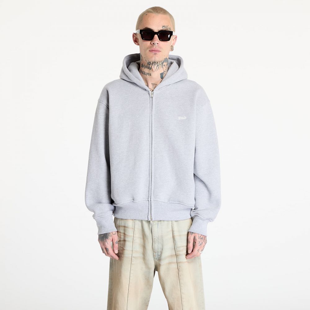 Mikina Rhude Classique Full-Zip Hoodie Heather Gray L