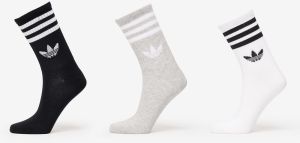 adidas 3-Stripes Crew Socks 3-Pack White/ Grey/ Black S