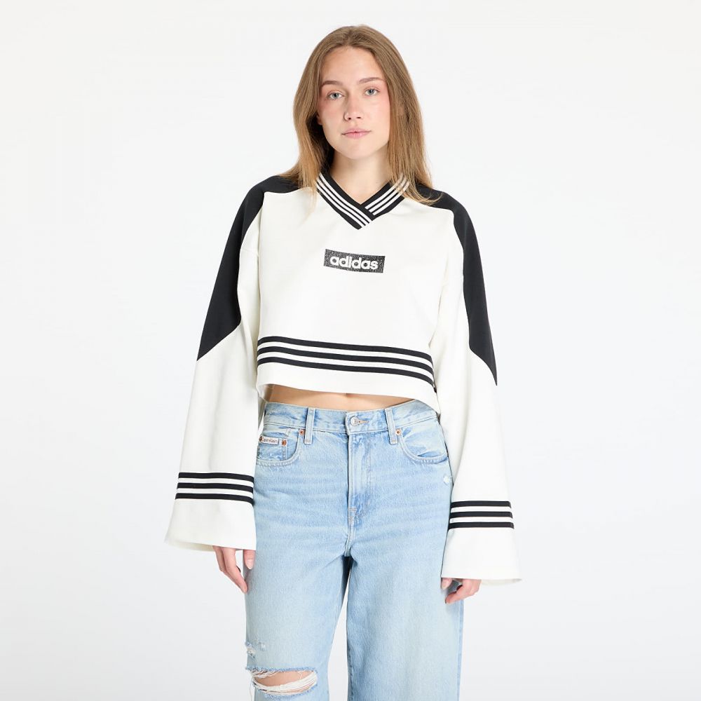 Mikina adidas Blocking Crewneck Sweatshirt Off White/ Black XL