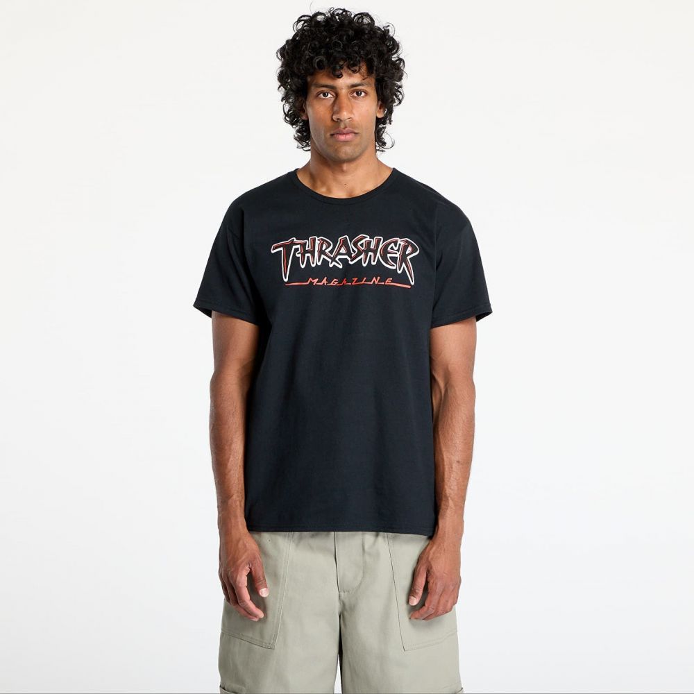 Tričko Thrasher Slash T-Shirt Black L