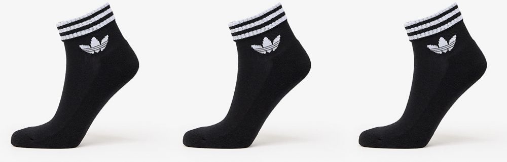 adidas 3-Stripes Ankle Socks 3-Pack Black L