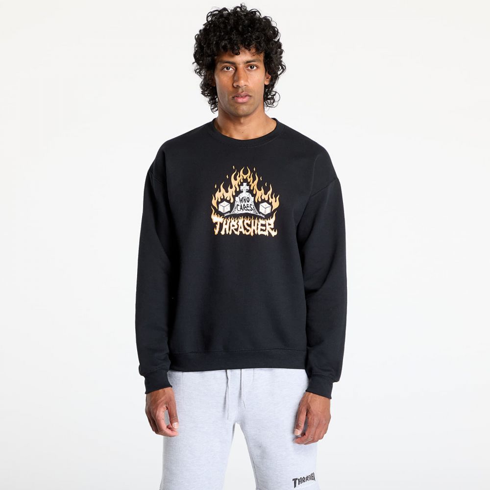 Mikina Thrasher Who Cares by Neckface Crewneck Black L