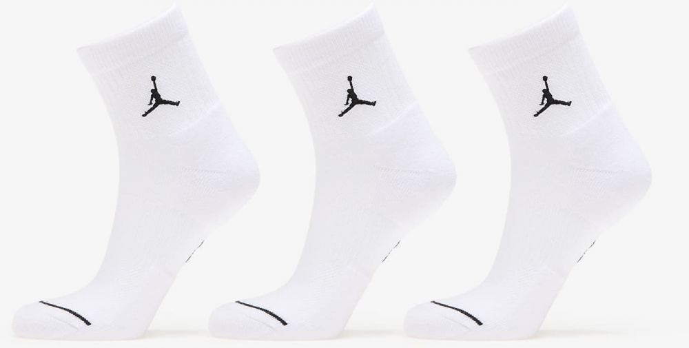Jordan Everyday Ankle Socks 3-Pack White/ Black L