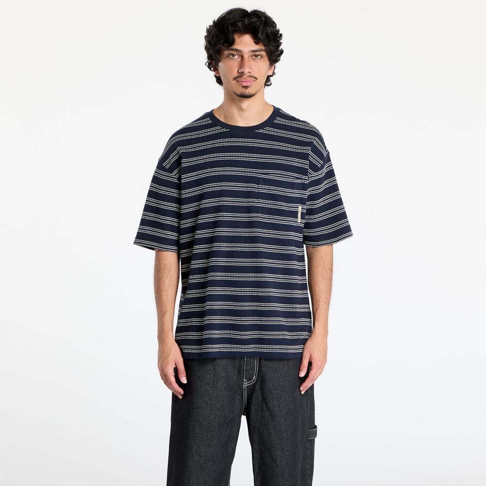 Tričko Calvin Klein Jeans Short Sleeve Stripe Relaxed Tee Night Sky L