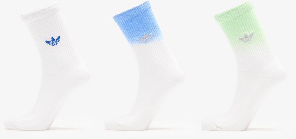 adidas Ombre Crew Socks 3-Pack White/ Pulse Lime L