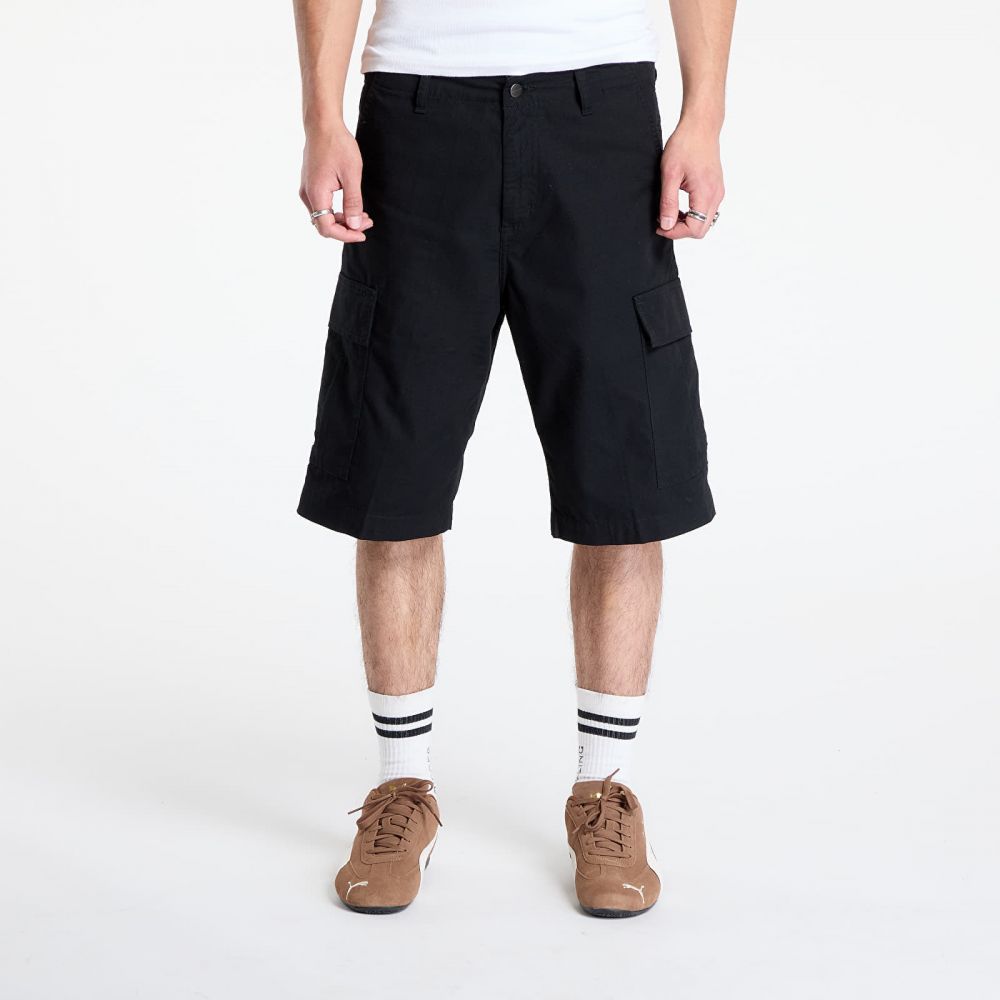 Šortky Carhartt WIP Regular Cargo Short Black Rinsed 30