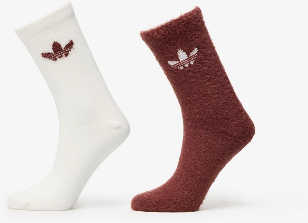 adidas Fluffy Crew Sock 2-Pack Fox Brown/ Off White M