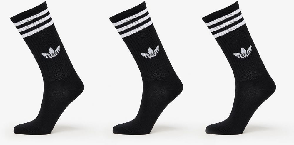 adidas 3-Stripes High Crew Socks 3-Pack Black/ Lucid Red/ Lucid Blue L