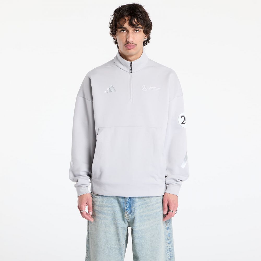 Mikina adidas x Mercedes Silver Half Zip Grey Two L