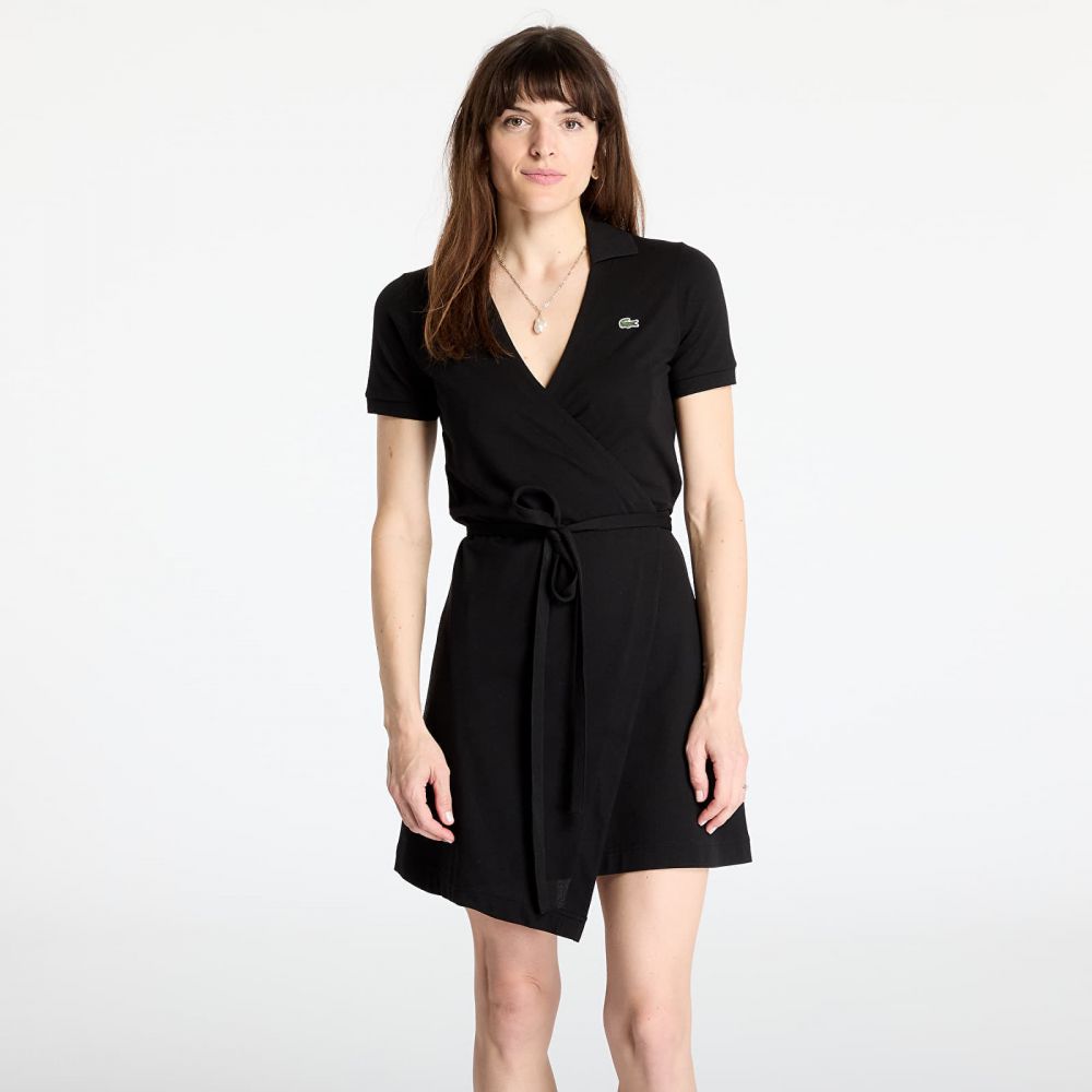 LACOSTE Stretch Mini Pique Dress Black S
