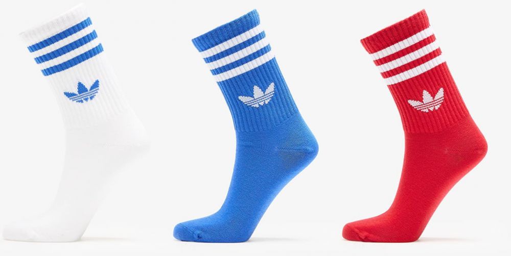 adidas 3-Stripes Crew Socks 3-Pack Better Scarlet L