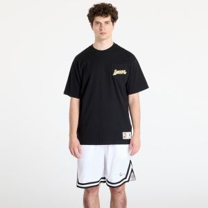 Tričko Mitchell & Ness NBA Double Hit Ss Pocket Tee Vintage Logo Lakers Black L