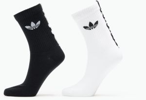 adidas Ruffle Crew Socks 2-Pack White/ Black/ Blue L