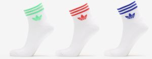 adidas 3S Ankle S 3-Pack White/ Lucid Blue/ Scrgrn L