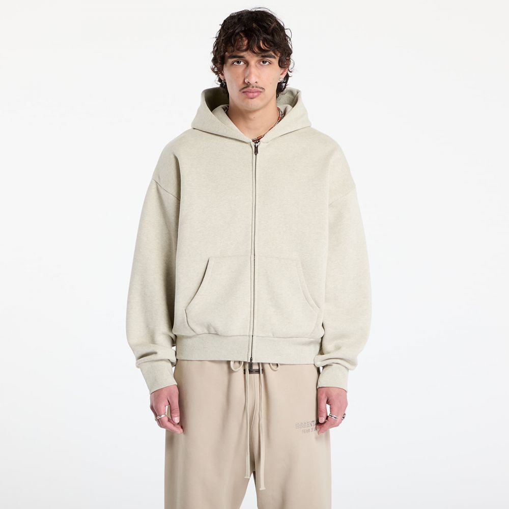 Mikina Fear of God Essentials Classic Full Zip Hoodie Heather Stone XS
